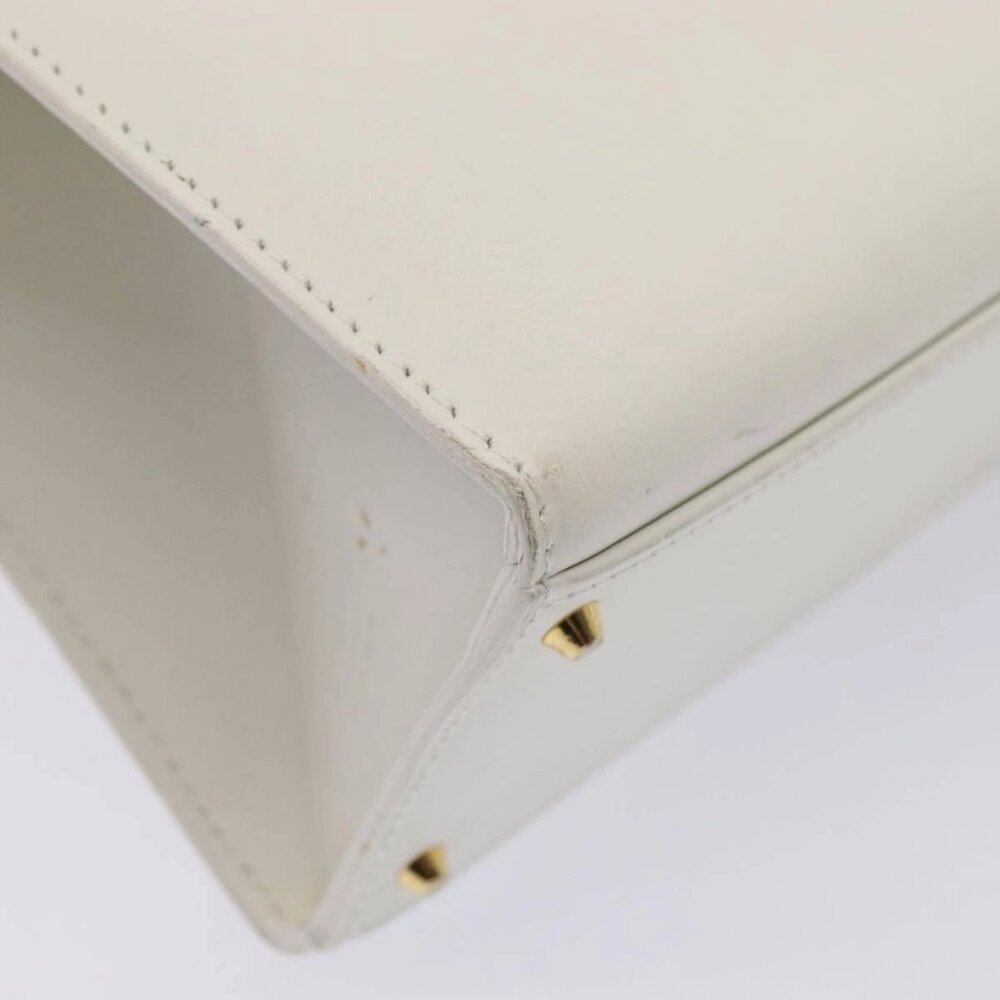 CELINE Shoulder Bag Leather 2way White Auth 83132 - Picture 4 of 16